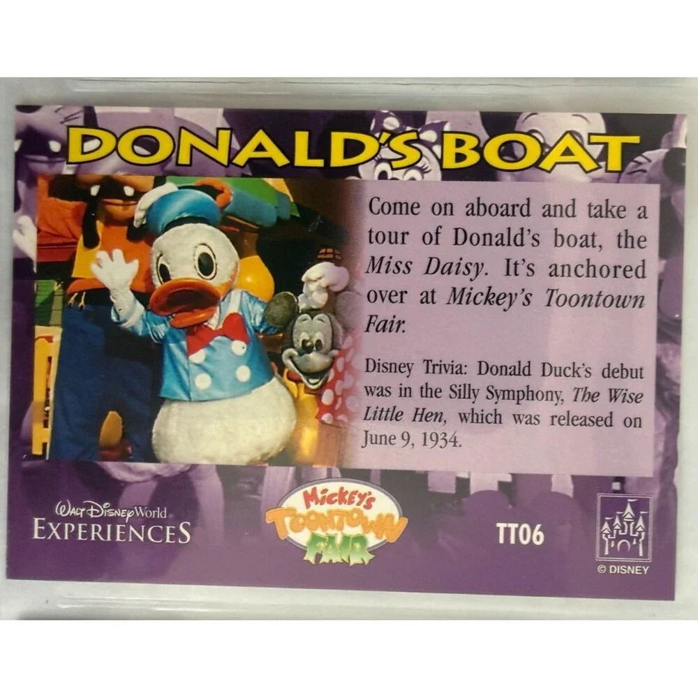 Walt Disney World Experiences Toontown Fair 9 Card Set Complete Extinct Sleeve